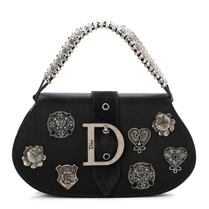 Christian Dior Satin Suede Charms Bag Black 1 of 9