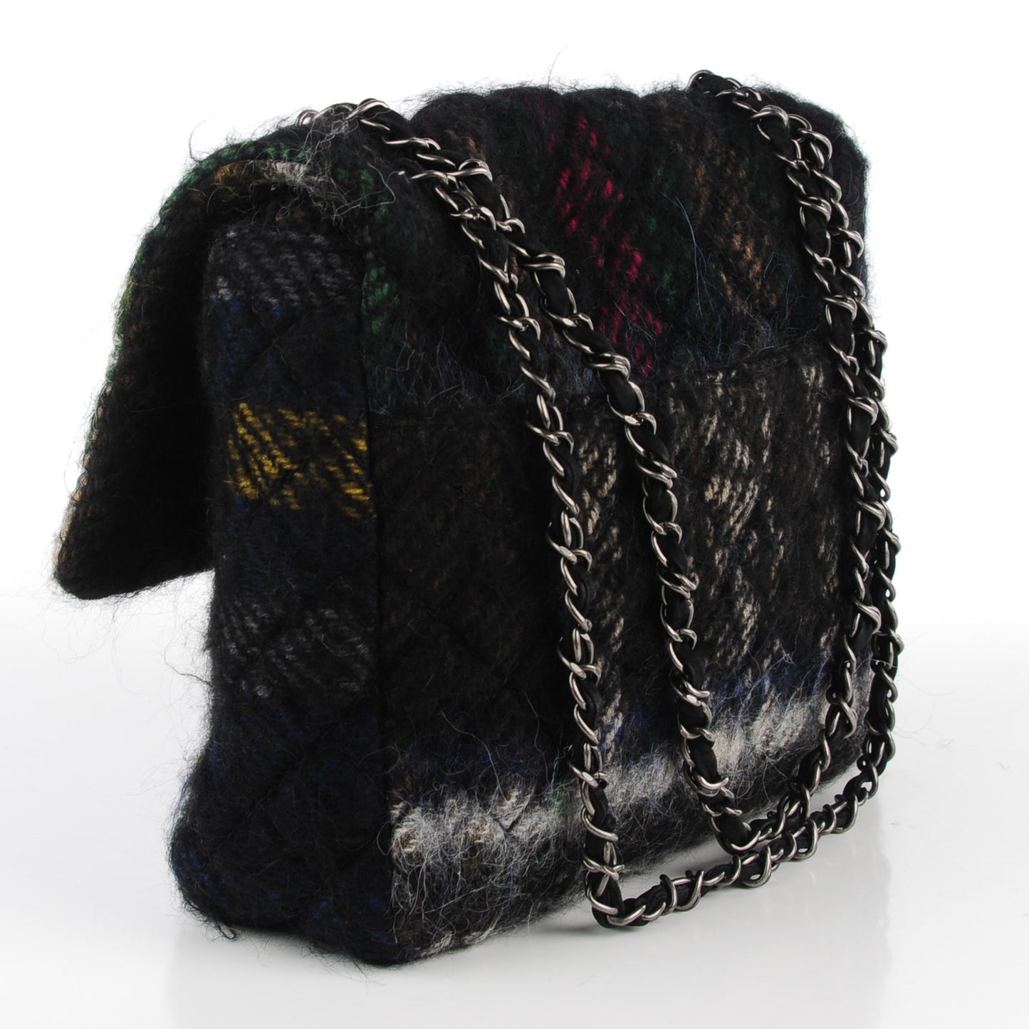 Mohair Quilted Tartan Day Flap Dark Multicolor