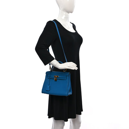 Hermes Togo Kelly Retourne 25 Bleu Zanzibar 2 of 10