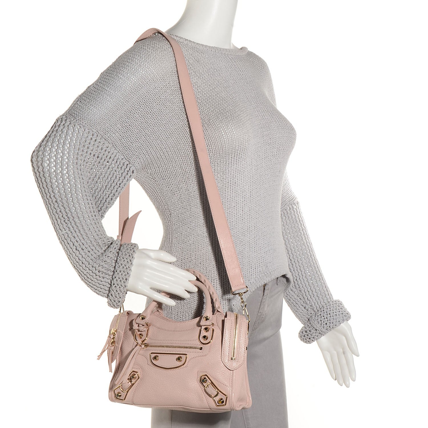 Balenciaga Chevre Gold Metallic Edge Hardware Mini City Rose Aubepine Bois de Rose 2 of 14