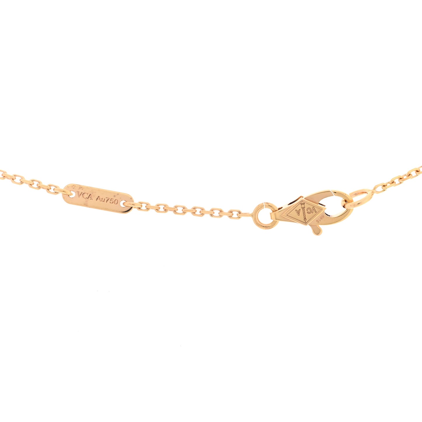 18K Rose Gold Carnelian Sweet Alhambra Pendant Necklace