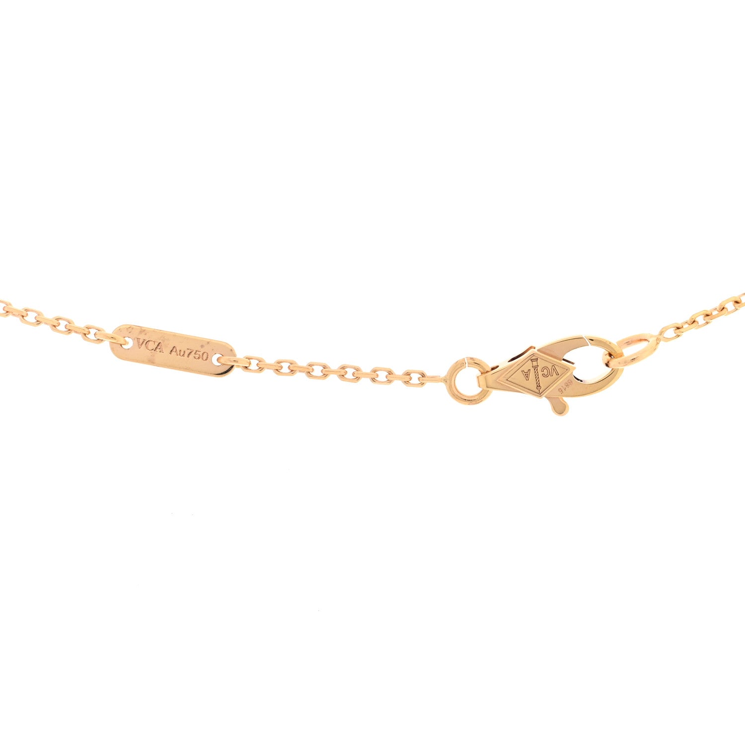 Van Cleef & Arpels 18K Rose Gold Carnelian Sweet Alhambra Pendant Necklace 4 of 4