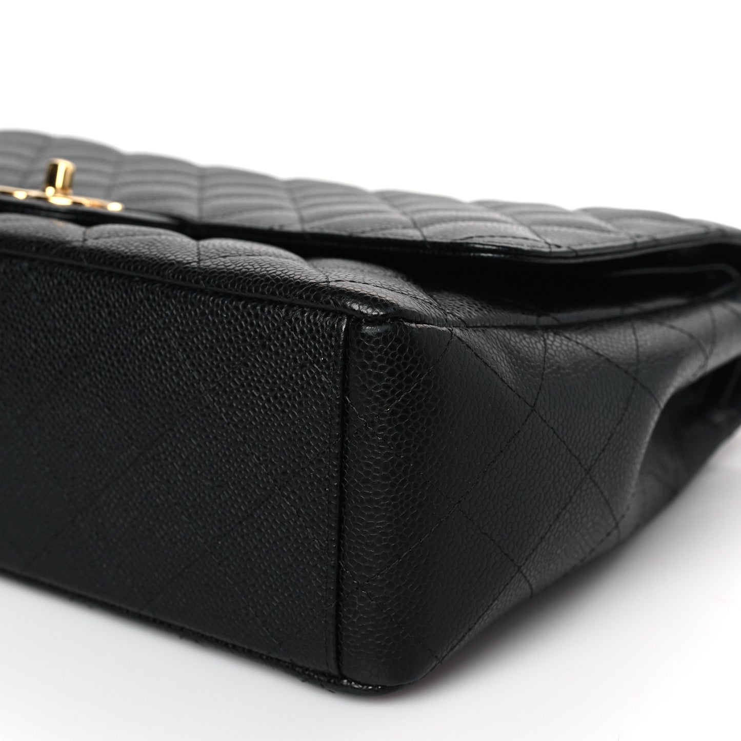 Caviar Quilted Maxi Double Flap Black