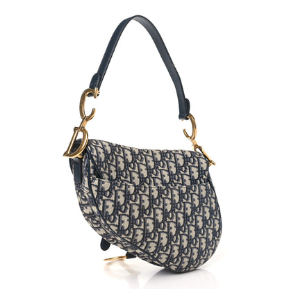 Christian Dior Oblique Saddle Bag Blue 3 of 12