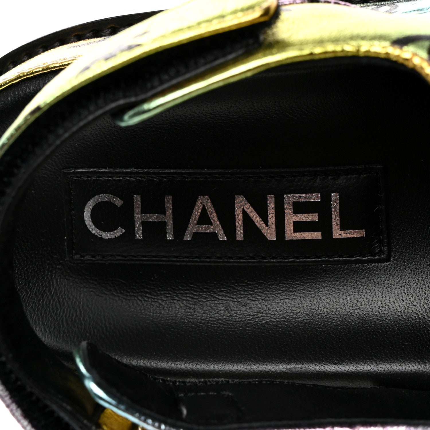 Chanel Laminated Lambskin Printed CC Dad Sandals 40 Multicolor 6 of 9