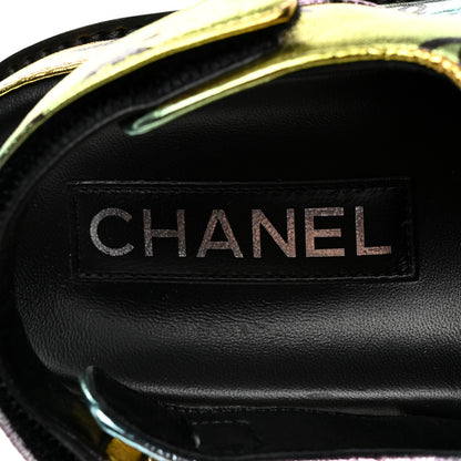 Chanel Laminated Lambskin Printed CC Dad Sandals 40 Multicolor 6 of 9