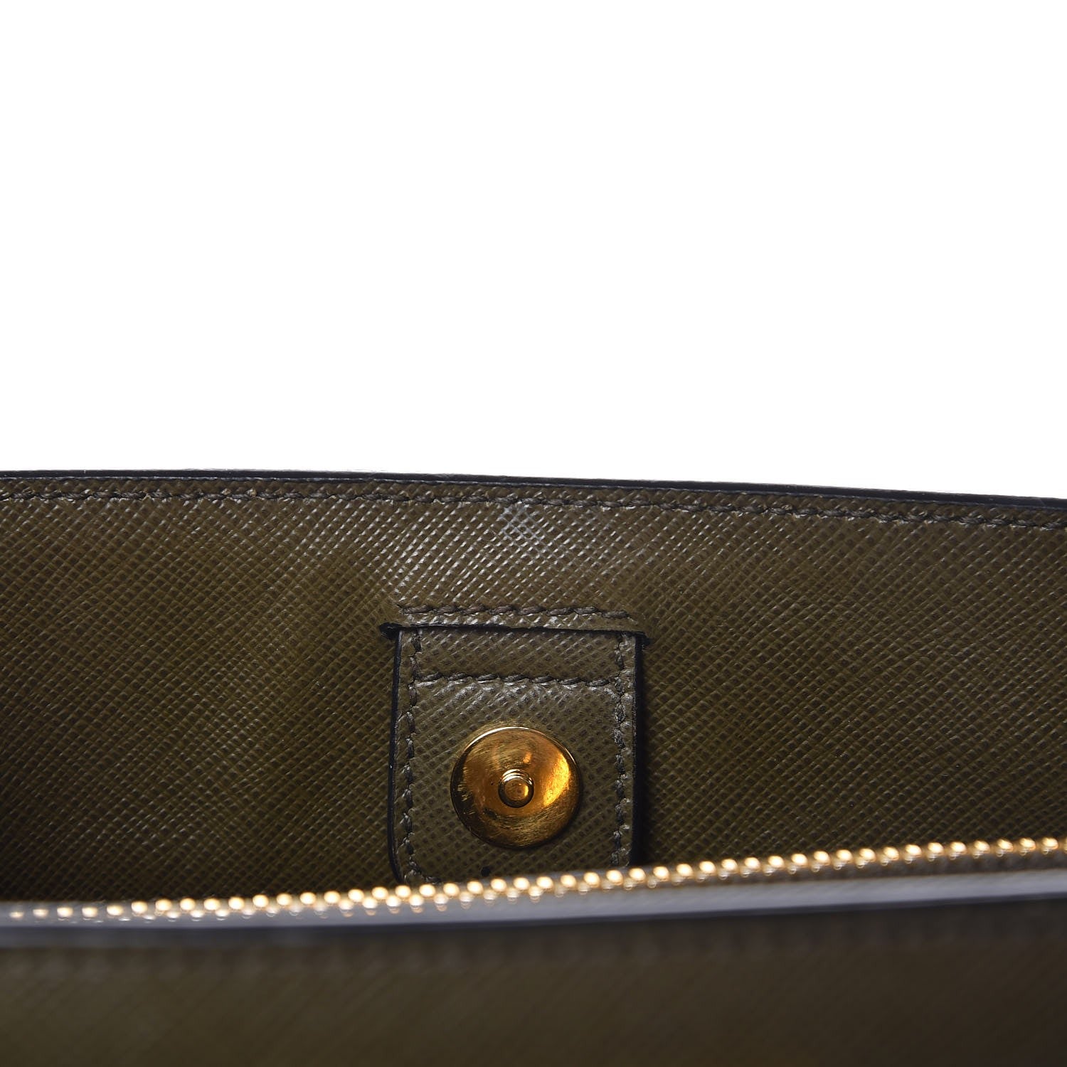 Prada Saffiano Lux Bi-Color Medium Tote Militare Black 9 of 13