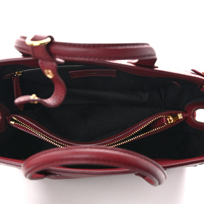 Burberry Grainy Calfskin House Check Medium Banner Tote Crimson 5 of 11