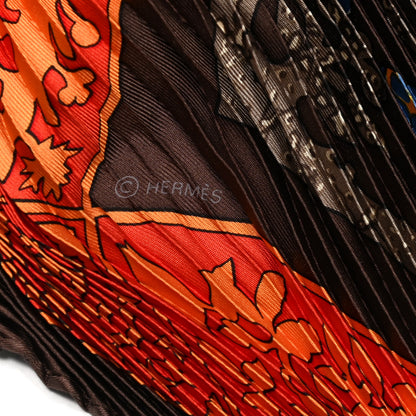 Hermes Silk Plisse Early America Scarf 90 6 of 7
