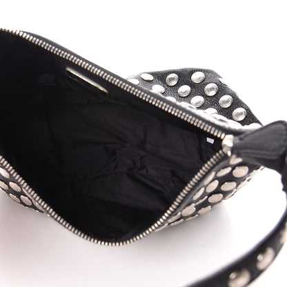 Prada Muflone Metal Studded Necessaire Shoulder Bag Black 5 of 11