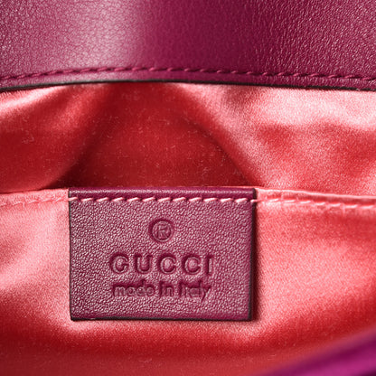 Gucci Velvet Matelasse Embroidered Mini GG Marmont Shoulder Bag Bordeaux 6 of 9