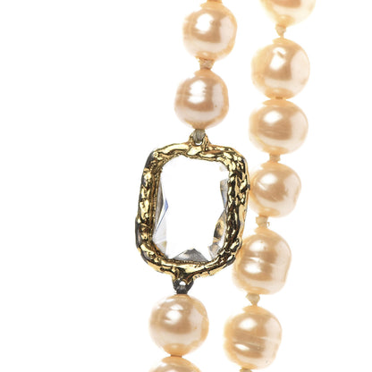 Chanel Pearl Swarovski Crystal Chicklet Sautoir Necklace Gold 4 of 9