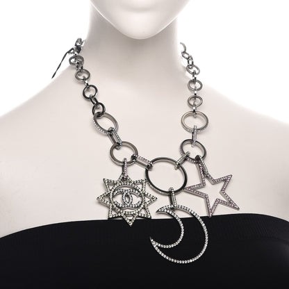 Chanel Ruthenium Crystal CC Star Moon Star Necklace 2 of 7