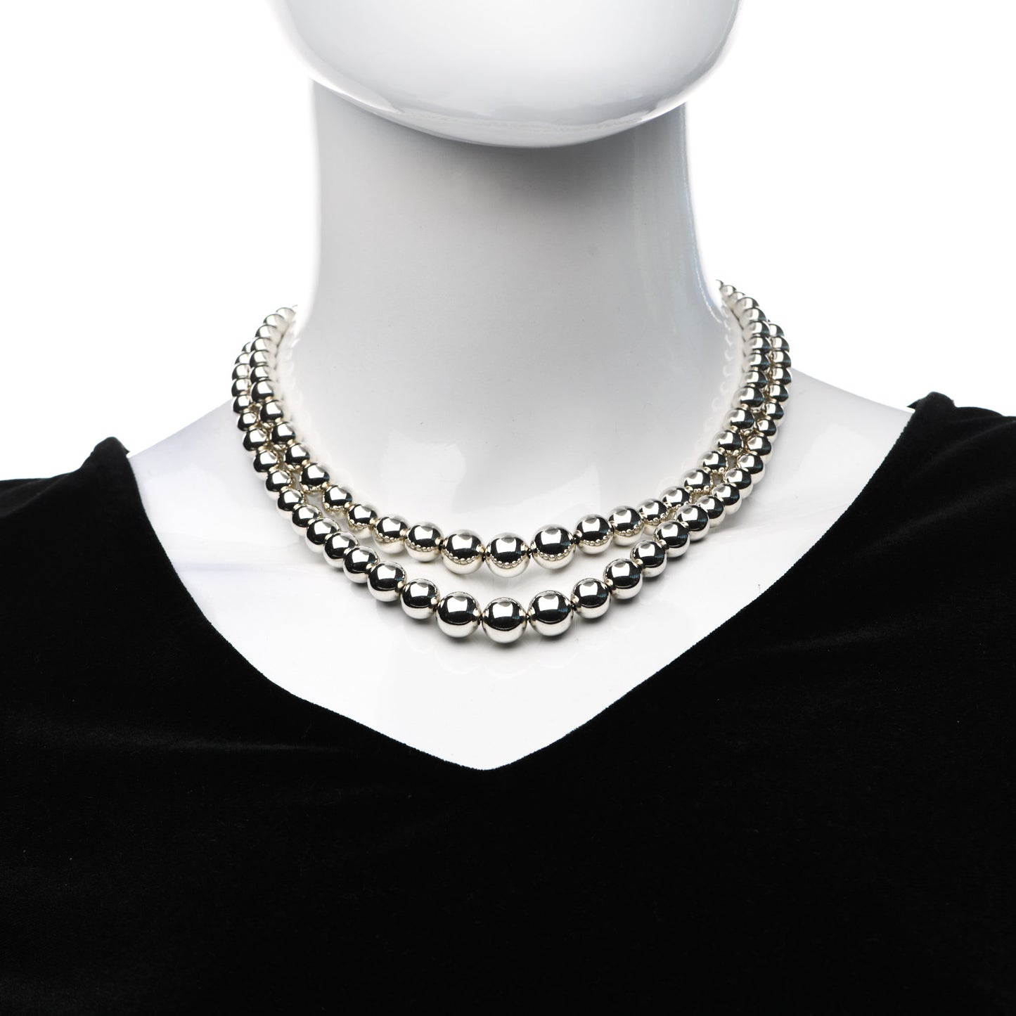 Sterling Silver HardWear Graduated Ball Two-Row Necklace
