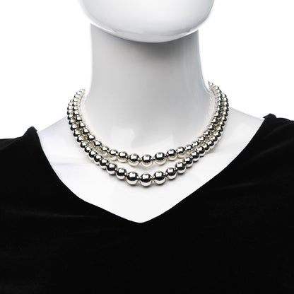 Tiffany Sterling Silver HardWear Graduated Ball Two-Row Necklace 2 of 6