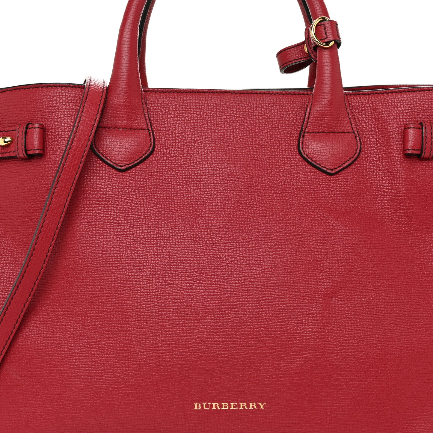 Derby Calfskin House Check Medium Banner Tote Russet Red