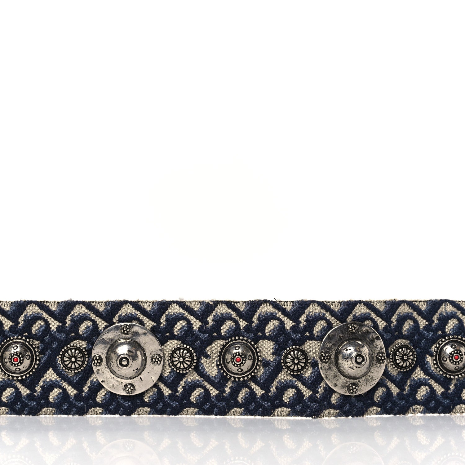 Christian Dior Oblique Studded Shoulder Strap Blue 4 of 6
