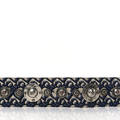 Christian Dior Oblique Studded Shoulder Strap Blue 4 of 6