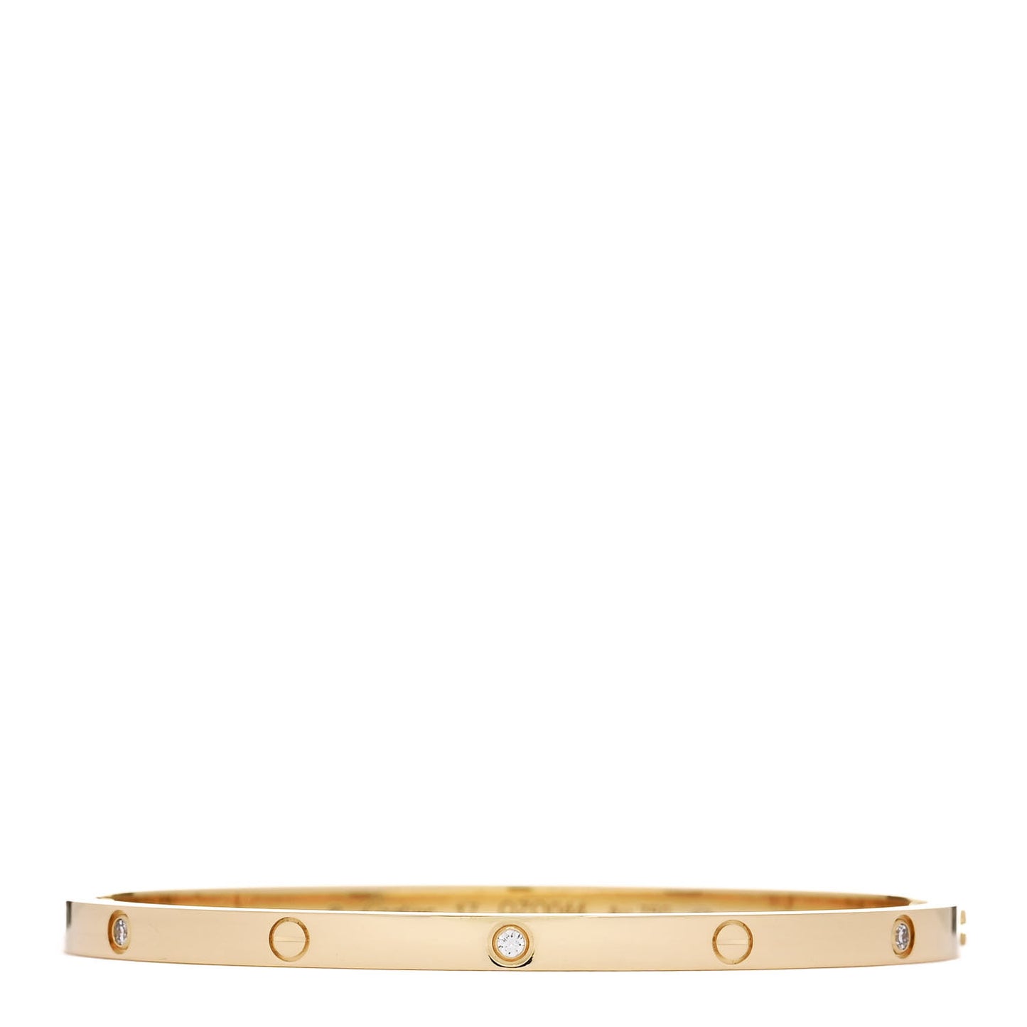 18K Yellow Gold 6 Diamond Small LOVE Bracelet 17