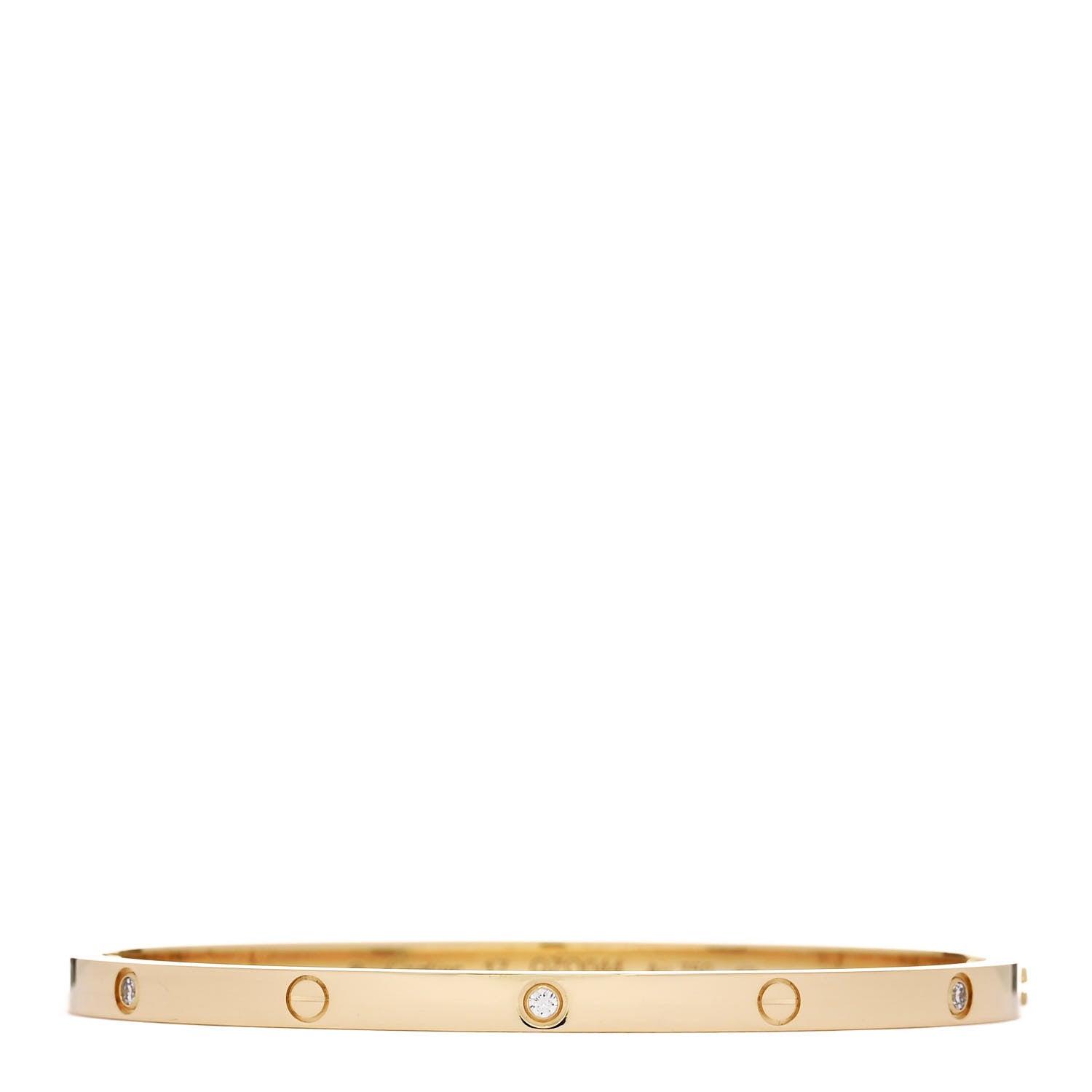 Cartier 18K Yellow Gold 6 Diamond Small LOVE Bracelet 17 1 of 9