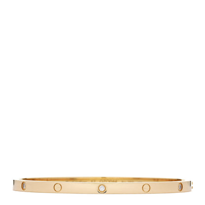 Cartier 18K Yellow Gold 6 Diamond Small LOVE Bracelet 17 1 of 9