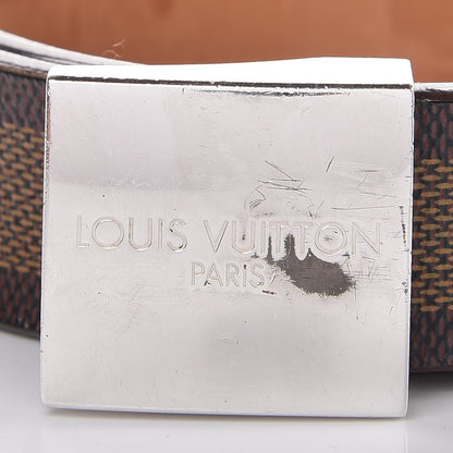 Louis Vuitton Damier Ebene LV Paris Buckle Belt 75 30 Silver 4 of 12