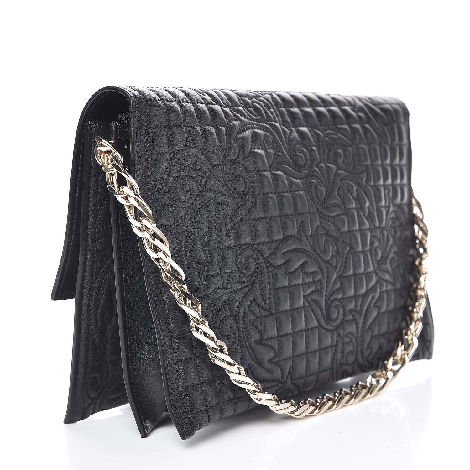 Versace Nappa Barocco Quilted Vanitas Medea Shoulder Bag Black 3 of 8