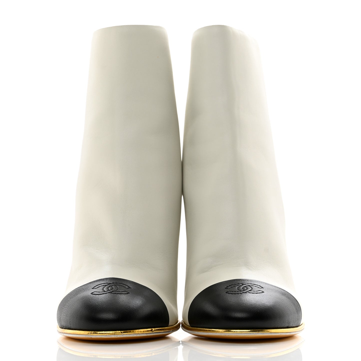 Lambskin Cap Toe Open Wedge 39 White Black