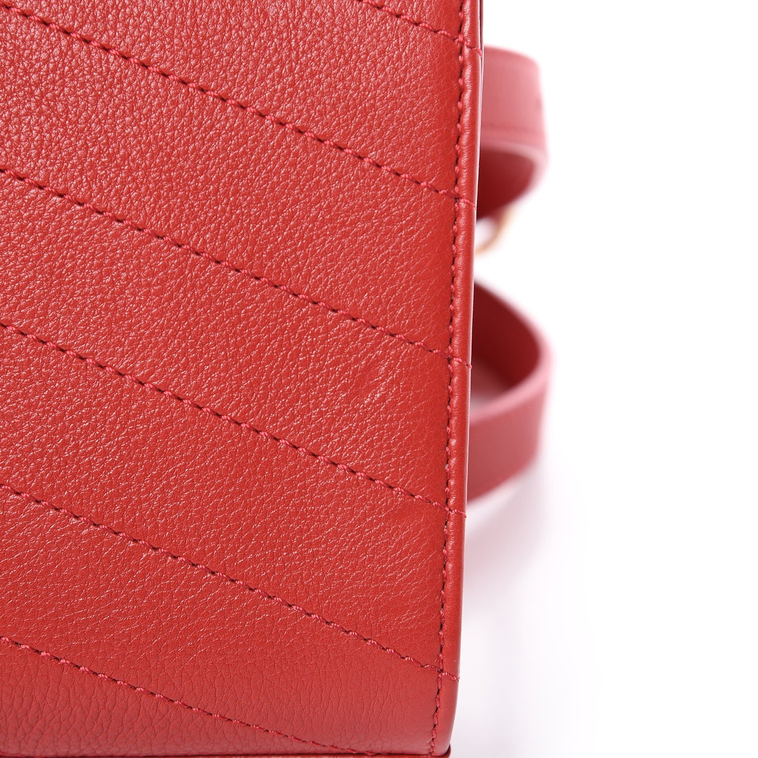 Chanel Calfskin Chevron Stitched Coco Waist Bag Red 11 of 13