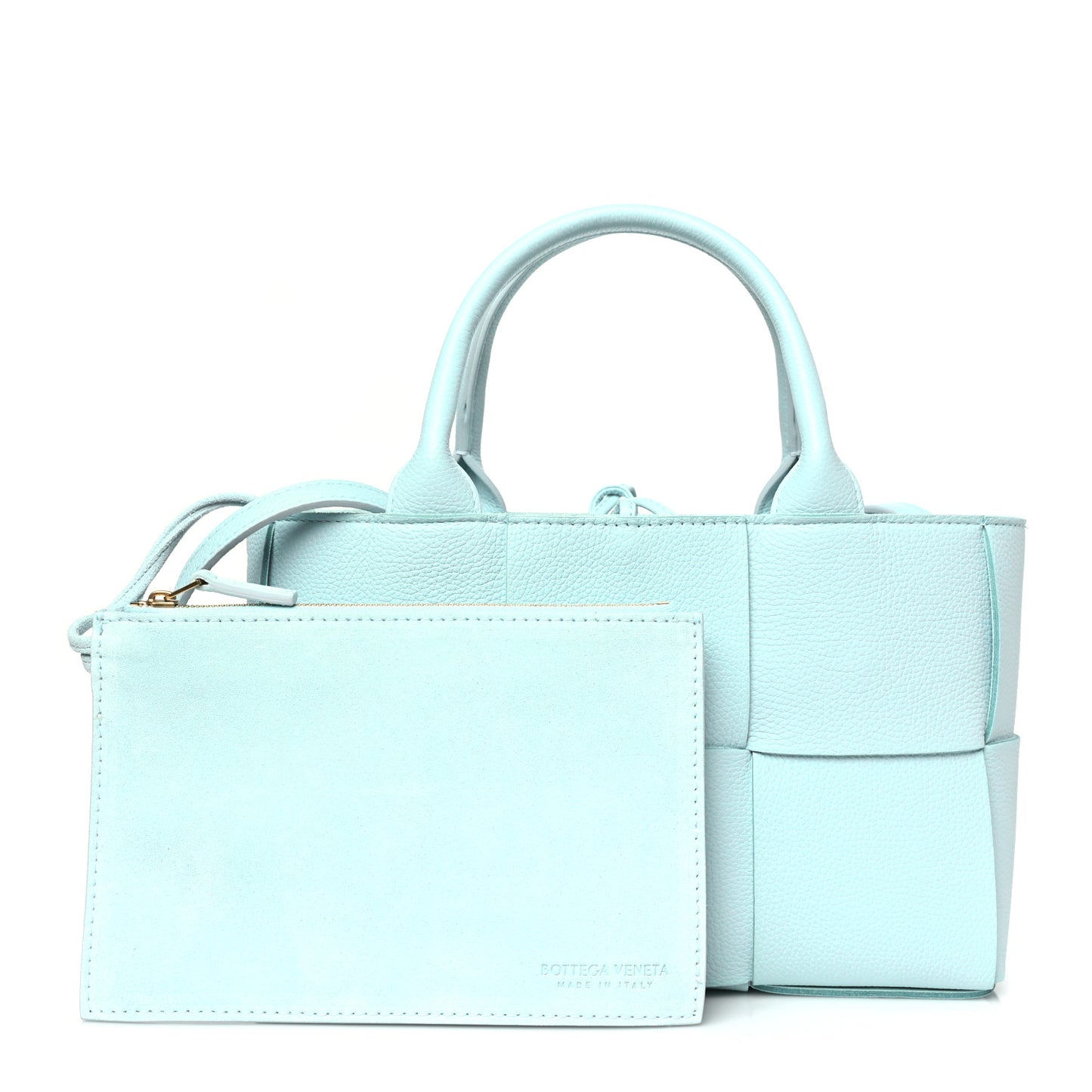 Nappa Intrecciato Mini Arco Tote Ice