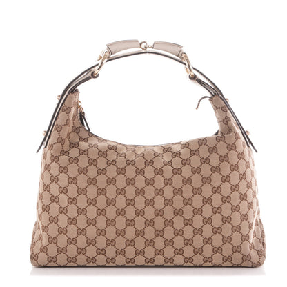 Gucci Monogram Medium Horsebit Chain Hobo Off White 1 of 7