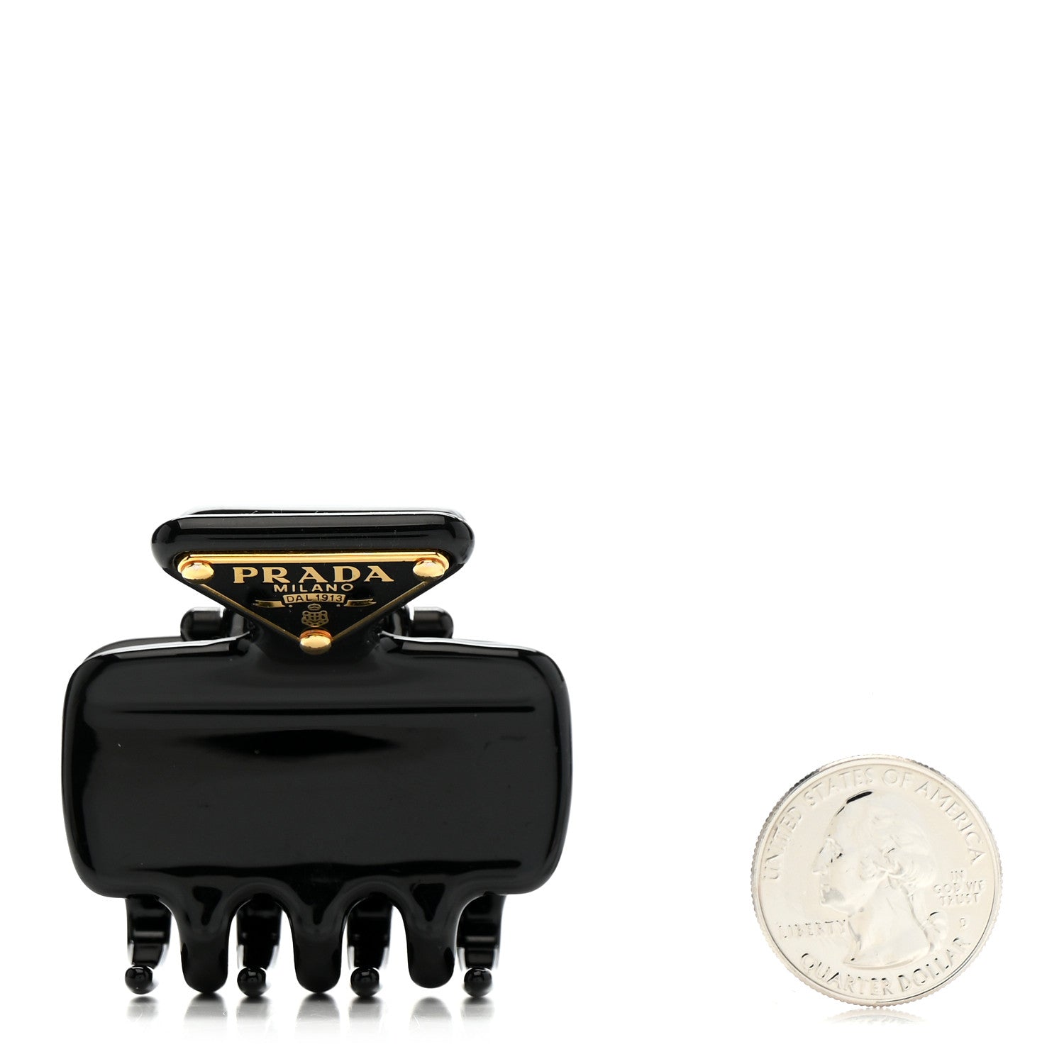 Prada Metal Triangle Mini Hair Clip Black 1809507 – FASHIONPHILE