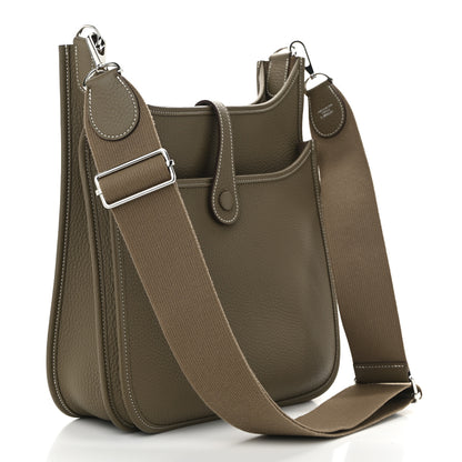 Hermes Taurillon Clemence EVELYNE III PM Etoupe 3 of 11