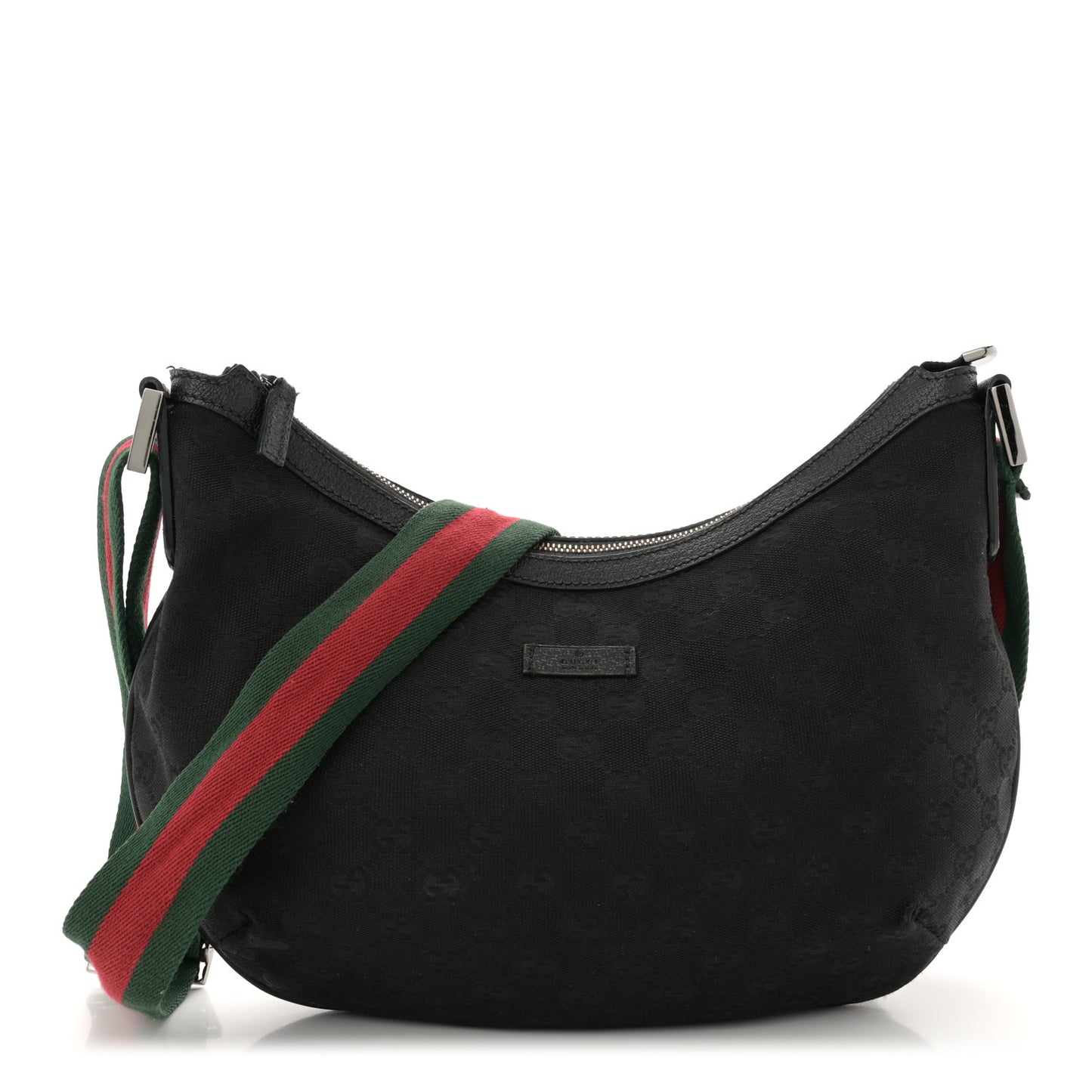 Monogram Web Medium Half Moon Hobo Black