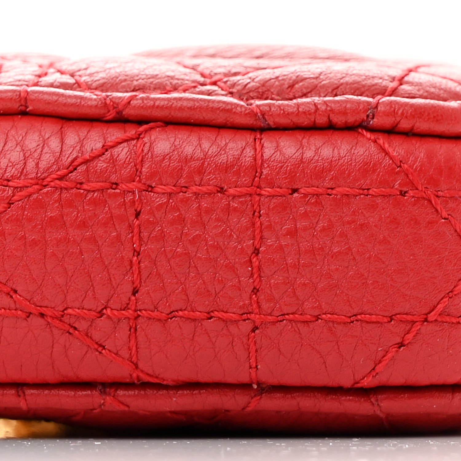 Christian Dior Calfskin Cannage Dioramour Caro Heart Pouch With Chain Red 10 of 11