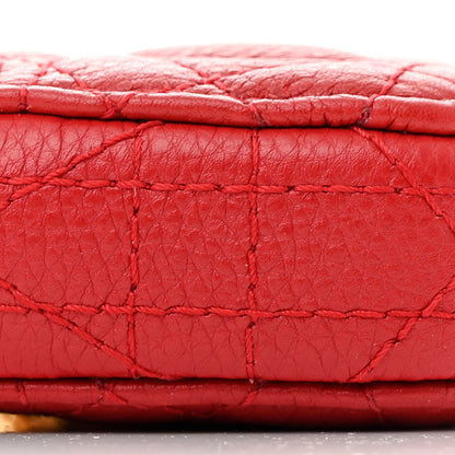 Christian Dior Calfskin Cannage Dioramour Caro Heart Pouch With Chain Red 10 of 11