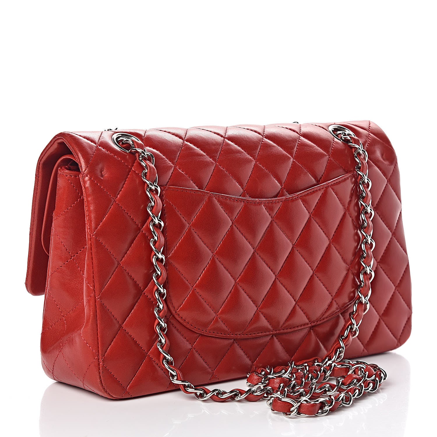 Chanel Lambskin Quilted Medium Double Flap Red 3 of 19