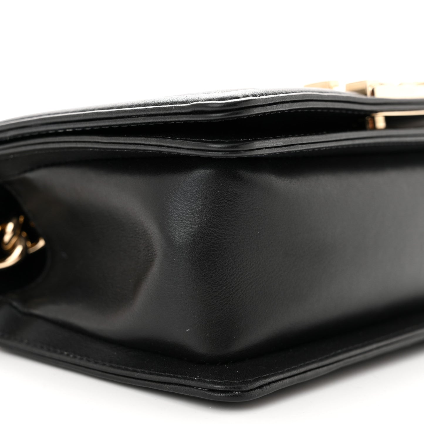 Lizard Calfskin Small Boy Flap Black