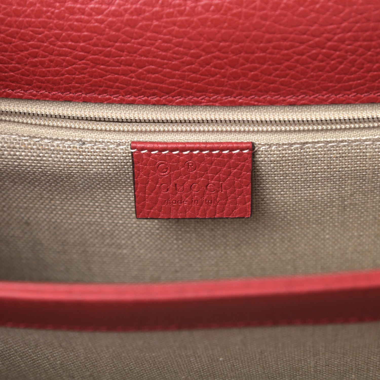 Gucci Dollar Calfskin Interlocking G Shoulder Bag Red 6 of 12