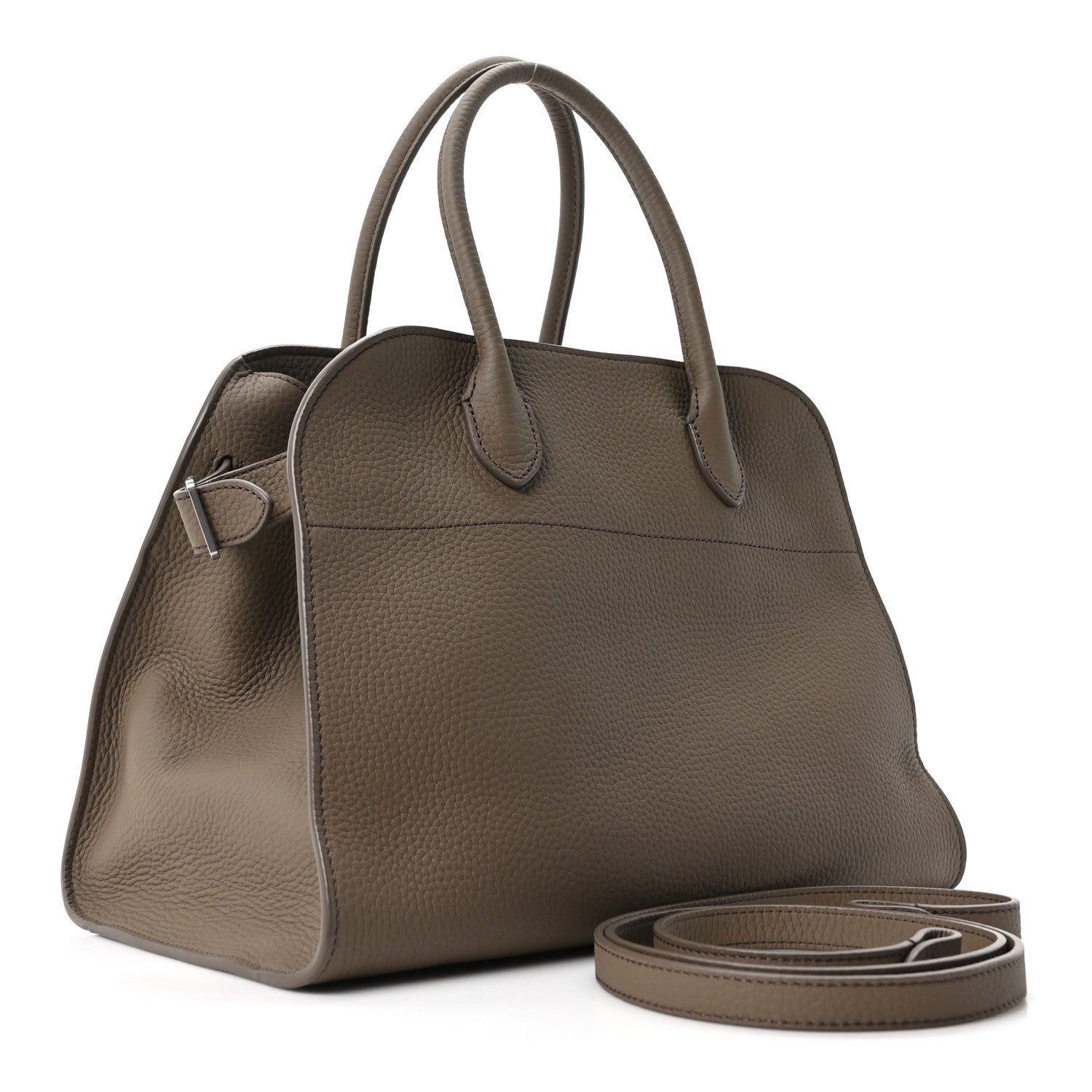 The Row Matte Grained Calfskin Soft Margaux 12 Smoked Taupe 3 of 9