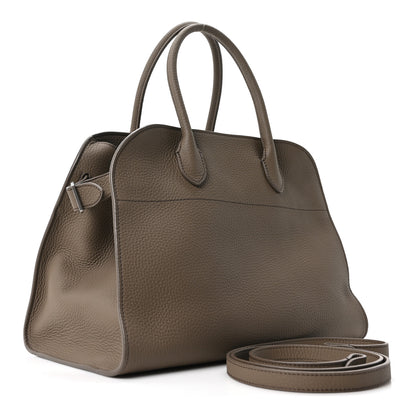 The Row Matte Grained Calfskin Soft Margaux 12 Smoked Taupe 3 of 9