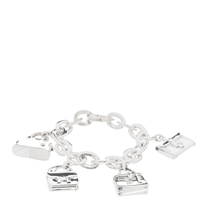 Hermes Sterling Silver Four Handbag Charm Bracelet 1 of 3