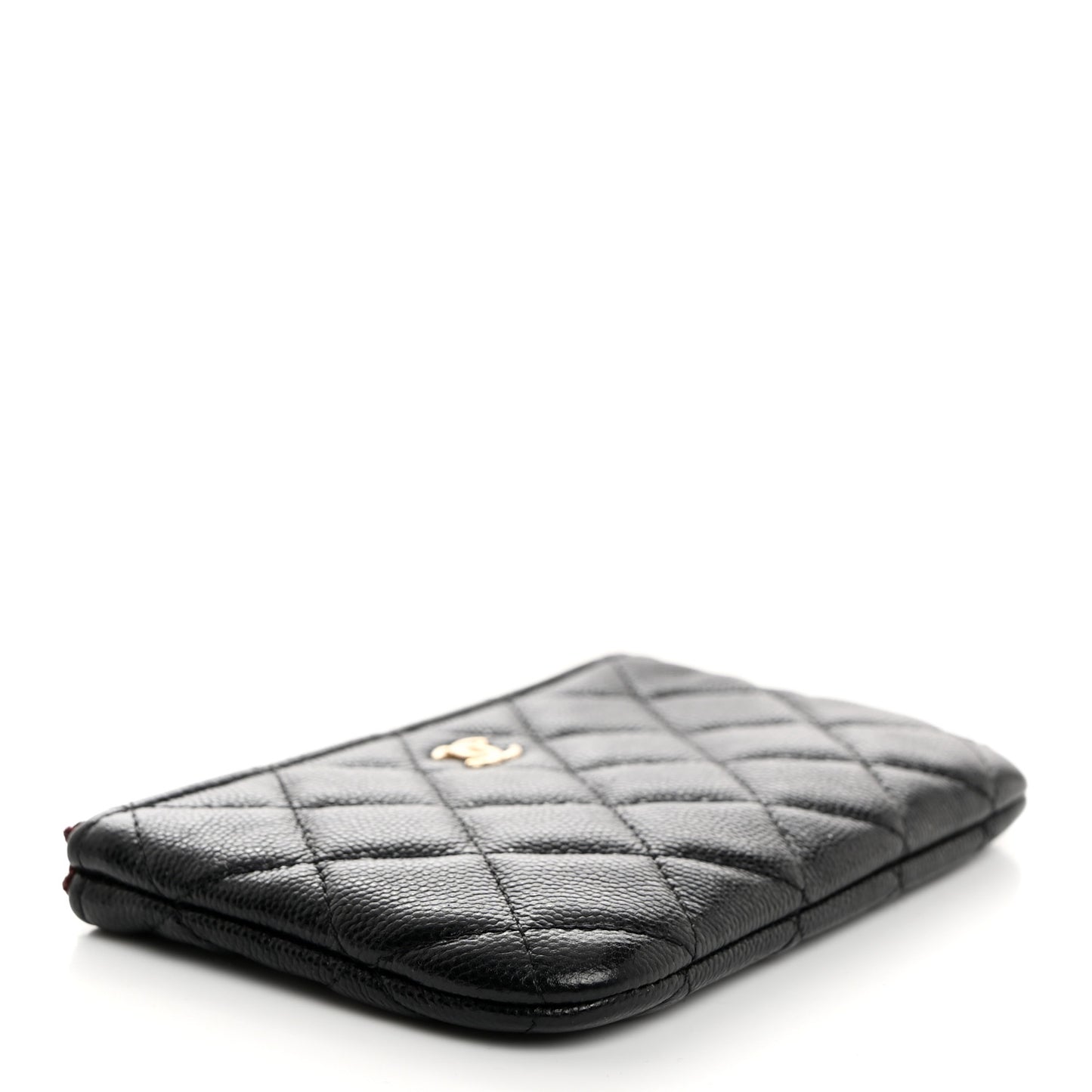 Caviar Quilted Small Cosmetic Case Black