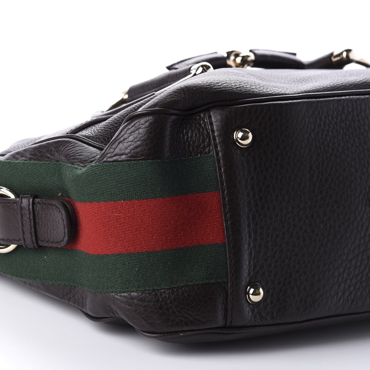 Calfskin Horsebit Web Dark Brown