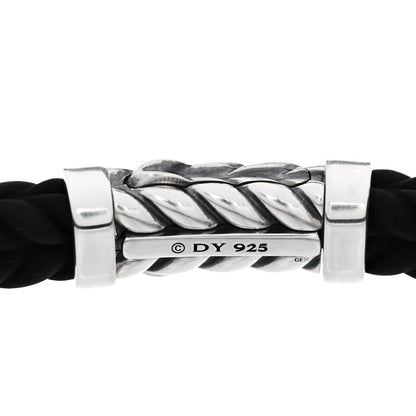 David Yurman Sterling Silver Rubber 9mm Chevron Bracelet Black 3 of 3