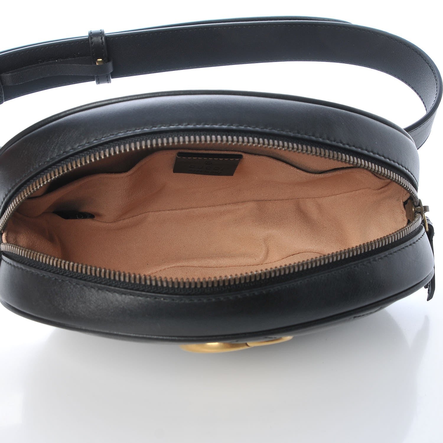Gucci Calfskin Matelasse GG Marmont Belt Bag 85 34 Black 5 of 7