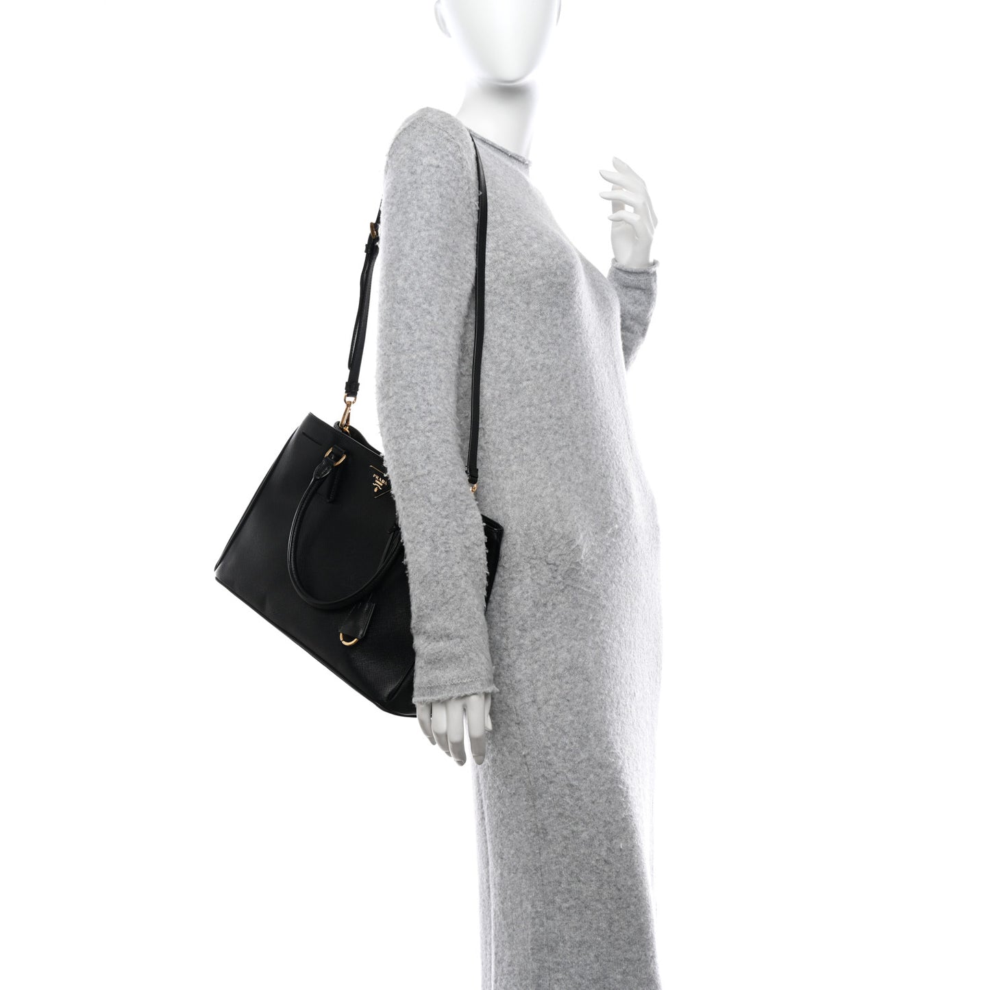 Saffiano Lux Medium Tote Black