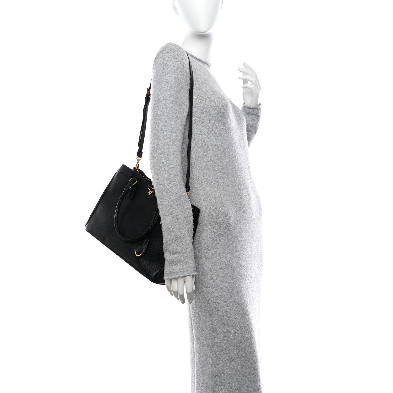 Prada Saffiano Lux Medium Tote Black 2 of 11