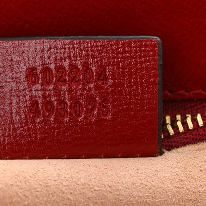 Gucci GG Supreme Monogram Azalea Calfskin Horsebit 1955 Shoulder Bag Beige Ebony New Cherry Red 10 of 11