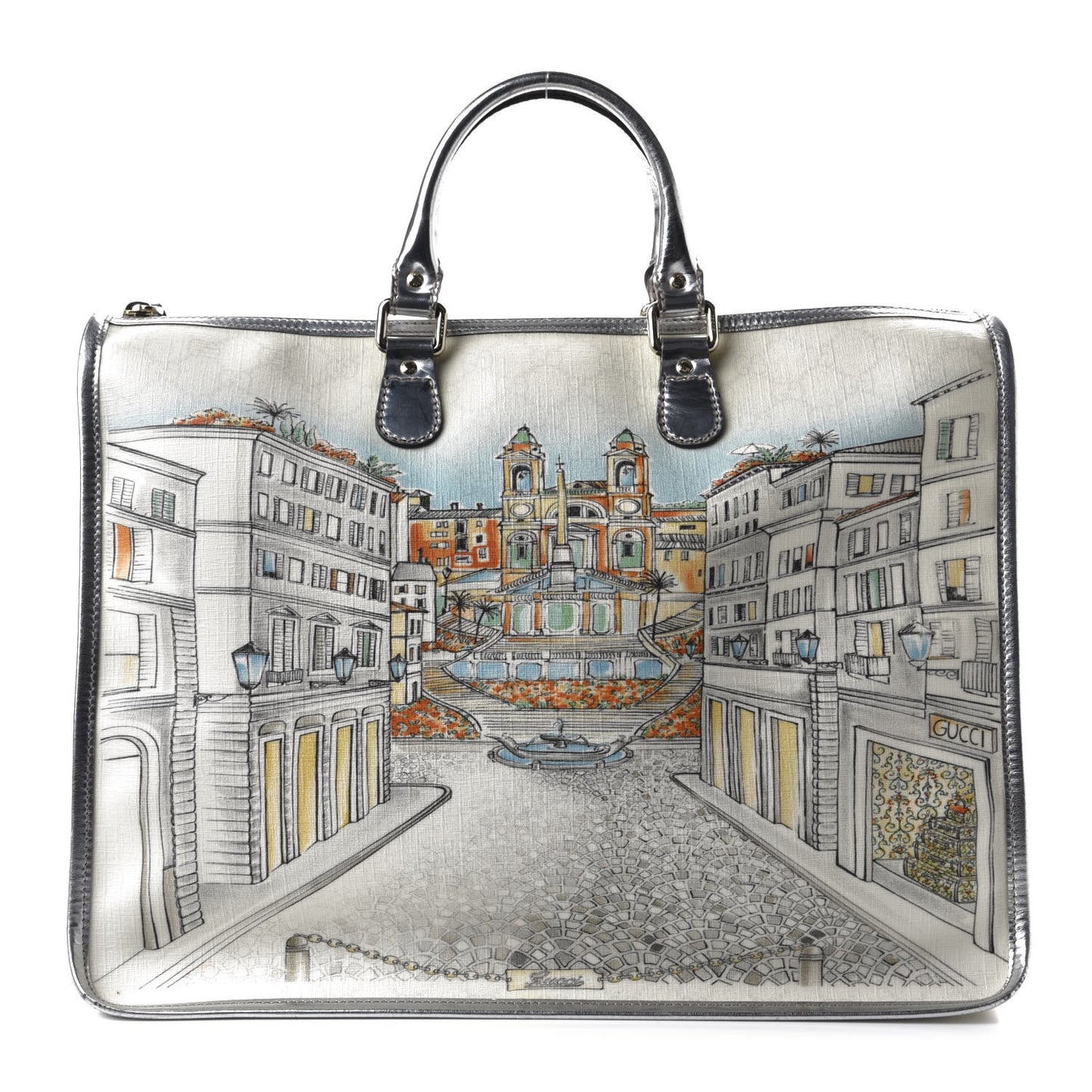 GG Plus Monogram Roma Print Medium Joy Tote Bag White